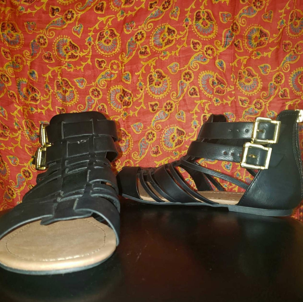 Black strappy sandals